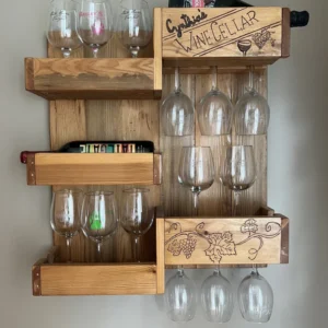 Wine Bottle And Glass Holder