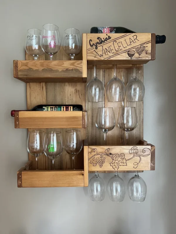 Wine Bottle And Glass Holder