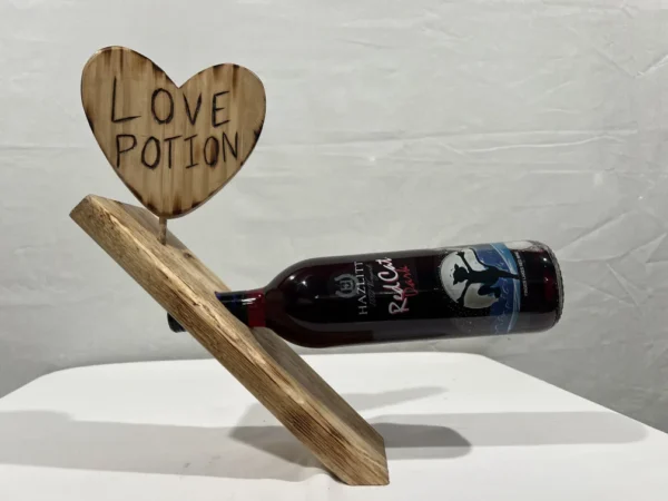 Wine Bottle Stand with sign